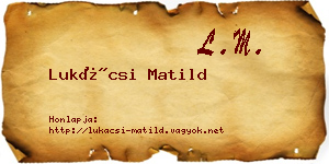 Lukácsi Matild névjegykártya